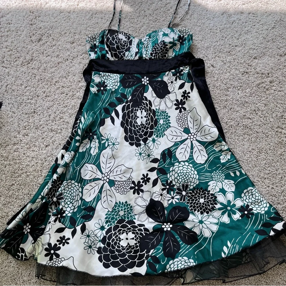 Speechless Y2K Babydoll Dress Size 7 Empire‎ Waist Green Forest Fairy Vintage
